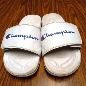Unisex Champion Velcro Strap Slides.